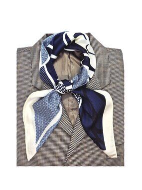 ⭐Silky Navy Blue Camellia Scarf Large Floral Print Chic Luxury Accessory hijab